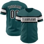 Personalized Midnight Green Black-White Baseball Jersey - Authentic Sports Apparel Personalized Midnight Green Black-White