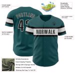 Personalized Midnight Green Black-White Baseball Jersey - Authentic Sports Apparel Personalized Midnight Green Black-White