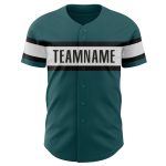 Personalized Midnight Green Black-White Baseball Jersey - Authentic Sports Apparel Personalized Midnight Green Black-White