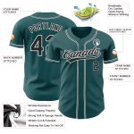 Custom Midnight Green Black and White Baseball Jersey with Personalized Name and Number - Authentic Design Personalized Midnight