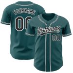 Custom Midnight Green Black and White Baseball Jersey with Personalized Name and Number - Authentic Design Personalized Midnight