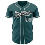 Custom Midnight Green Black and White Baseball Jersey with Personalized Name and Number - Authentic Design Personalized Midnight