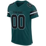 Custom Name and Number Authentic Football Jersey - Midnight Green & Black-White Mesh Personalized Midnight Green Black-White