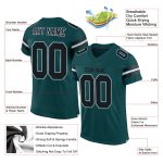 Custom Name and Number Authentic Football Jersey - Midnight Green & Black-White Mesh Personalized Midnight Green Black-White