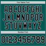 Custom Team Name Number Midnight Green Performance Golf Polo Shirt - Black-White Personalized Midnight Green Black-White
