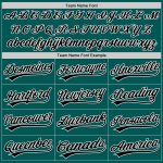 Custom Team Name Number Midnight Green Performance Golf Polo Shirt - Black-White Personalized Midnight Green Black-White