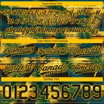 Personalized Basketball Shorts with Midnight Green Black-Yellow 3D Palm Leaves Design - Custom Name and Number Personalized