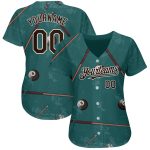Personalized Custom Name & Number 3D Pattern Midnight Green Brown-White 8 Ball Baseball Jersey for Billiards Snooker Team