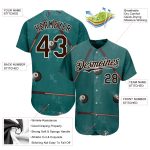 Personalized Custom Name & Number 3D Pattern Midnight Green Brown-White 8 Ball Baseball Jersey for Billiards Snooker Team