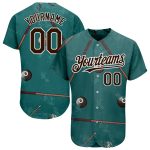 Personalized Custom Name & Number 3D Pattern Midnight Green Brown-White 8 Ball Baseball Jersey for Billiards Snooker Team