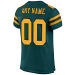 Custom Midnight Green Gold-Black Mesh Authentic Football Jersey with Personalized Name and Number Personalized Midnight Green
