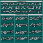 Custom Name and Number Authentic Baseball Jersey in Midnight Green, Gray, Black Arm Shapes - Personalized Team Sports Apparel
