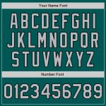Custom Name and Number Authentic Baseball Jersey in Midnight Green, Gray, Black Arm Shapes - Personalized Team Sports Apparel