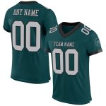 Custom Name Number Authentic Football Jersey in Midnight Green Gray Black Mesh Personalized Midnight Green Gray-Black Mesh