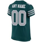 Custom Personalized Midnight Green and Gray White Football Jersey with Name and Number - Authentic Team Jersey Personalized