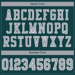 Custom Personalized Midnight Green and Gray White Football Jersey with Name and Number - Authentic Team Jersey Personalized