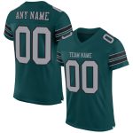 Custom Midnight Green Light Gray Black Mesh Football Jersey with Personalized Name and Number - Authentic Team Gear Personalized