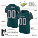 Custom Midnight Green Light Gray Black Mesh Football Jersey with Personalized Name and Number - Authentic Team Gear Personalized