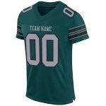 Custom Midnight Green Light Gray Black Mesh Football Jersey with Personalized Name and Number - Authentic Team Gear Personalized