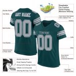 Custom Midnight Green Light Gray White Mesh Football Jersey - Personalized Team Name & Number Personalized Midnight Green