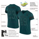 Custom Midnight Green Football Jersey with Personal Name and Number - Authentic Mesh Team Apparel Personalized Midnight Green