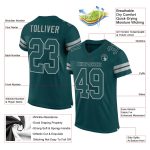Custom Midnight Green Football Jersey with Personalized Name & Number - Authentic Mesh Team Gear Personalized Midnight Green