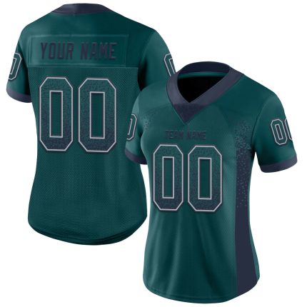 Personalized Custom Name Number Mesh Football Jersey Midnight Green Navy Gray Drift Personalized Midnight Green Navy-Gray