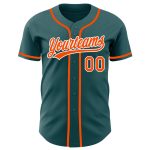 Custom Midnight Green Orange-White Baseball Jersey with Personalized Name and Number - Authentic Team Apparel Personalized