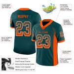 Personalized Custom Name Number Orange-White Mesh Drift Fashion Football Jersey - Midnight Green Team Jersey Personalized