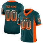 Personalized Custom Name Number Orange-White Mesh Drift Fashion Football Jersey - Midnight Green Team Jersey Personalized