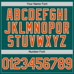 Custom Midnight Green Performance Golf Polo Shirt with Orange-White Design, Personalized with Team Name and Number Personalized