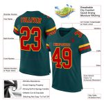 Custom Name and Number Midnight Green Red-Gold Football Jersey - Personalized Authentic Team Jersey Personalized Midnight