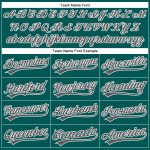 Custom Name and Number Personalized Baseball Jersey in Midnight Green Steel Gray-White Authentic Design Personalized Midnight