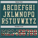 Personalized Vintage USA Flag Football Jersey - Midnight Green City Cream Mesh - Custom Name & Number Personalized Midnight