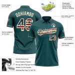 Custom Midnight Green Vintage USA Golf Polo Shirt with Performance Vapor Fabric - Personalized Name and Number Personalized
