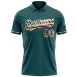 Custom Midnight Green Vintage USA Golf Polo Shirt with Performance Vapor Fabric - Personalized Name and Number Personalized