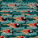 Custom Name and Number Bowling Ball with Midnight Green and White 3D Pattern and Hotrod Flame - Authentic Baseball Jersey