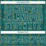 Custom Name Number Midnight Green Dollar Sign Money Theme T-Shirt with 3D Pattern Design - Performance Tee Personalized Midnight