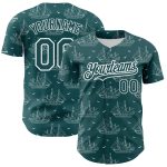 Personalized Midnight Green 3D Pattern Frigate with Seagulls Baseball Jersey Custom Name & Number Authentic Team Shirt Personalized