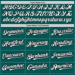 Custom Baseball Jersey with Personalized Name and Number, Midnight Green, White-Black, Available in 3 Colors, Arm Shapes
