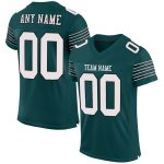 Personalized Midnight Green Football Jersey - White-Black Mesh Authentic Design Personalized Midnight Green White-Black Mesh