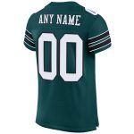 Custom Midnight Green Football Jersey with Personalized Name and Number - Authentic White-Black Mesh Team Apparel Personalized