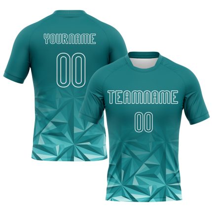 Custom Geometric Midnight Green Volleyball Jersey with Name and Number - Personalized Team Uniform Personalized Midnight