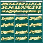 Personalized Authentic Baseball Jersey in Midnight Green with White and Gold Trim Personalized Midnight Green White-Gold
