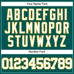 Personalized Authentic Baseball Jersey in Midnight Green with White and Gold Trim Personalized Midnight Green White-Gold