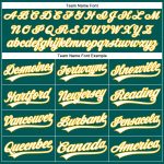 Custom Name and Number Midnight Green White-Gold Baseball Jersey - Personalized Authentic Team Apparel Personalized Midnight