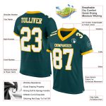Midnight Green White Gold Authentic Football Jersey - Personalized Custom Sportswear Personalized Midnight Green White-Gold