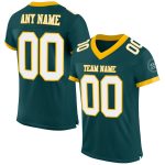 Midnight Green White Gold Authentic Football Jersey - Personalized Custom Sportswear Personalized Midnight Green White-Gold
