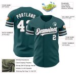 Personalized Midnight Green Gray Black Baseball Jersey - Authentic Custom Sportswear Personalized Midnight Green White Gray-Black