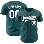Custom Name and Number Authentic Baseball Jersey in Midnight Green, White, Gray, Black - Personalized Team Gear Personalized